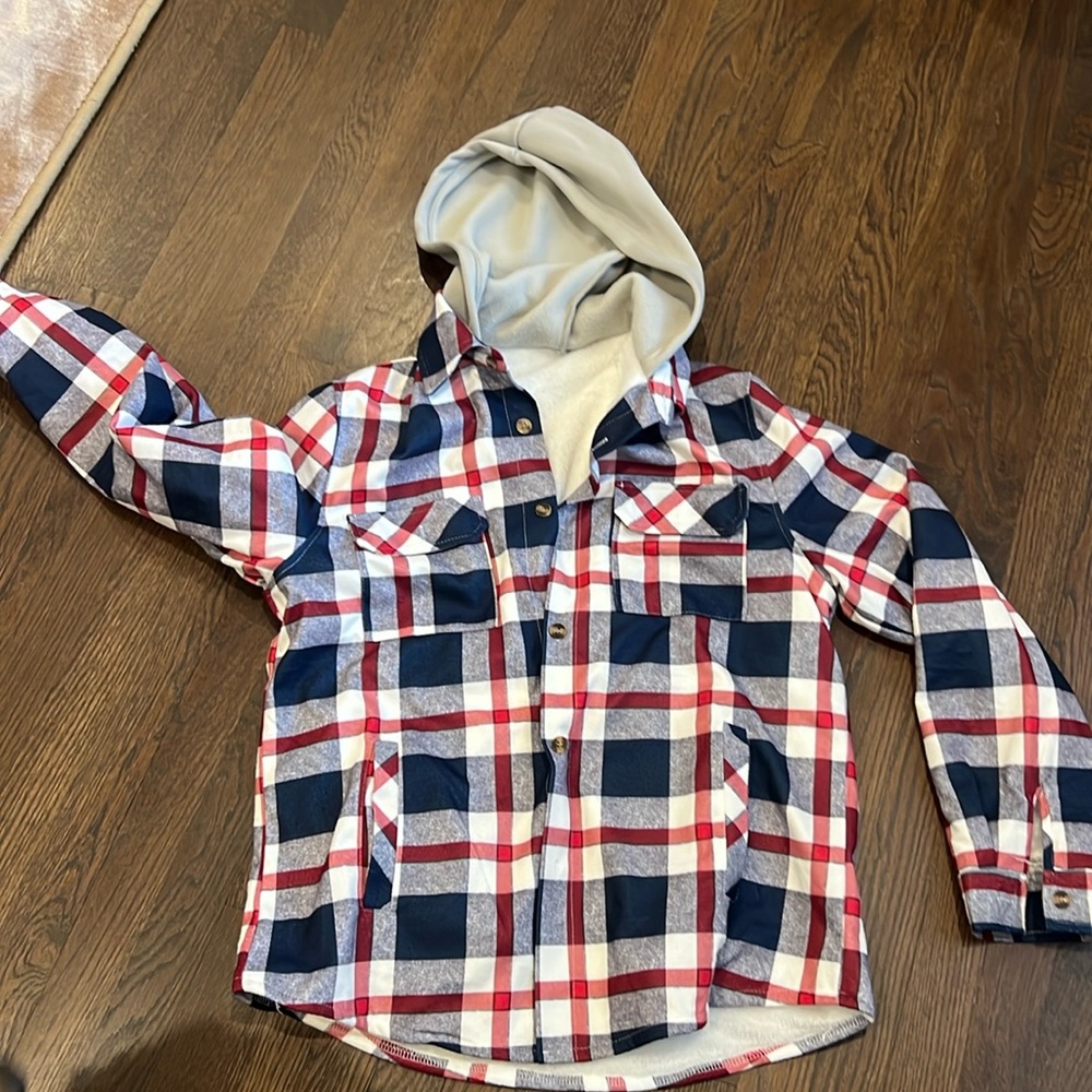 Flannel “Shacket”—“sweatshirt/jacket”